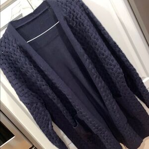 Navy Blue Women's Sweater. Long with pockets. Size XXL